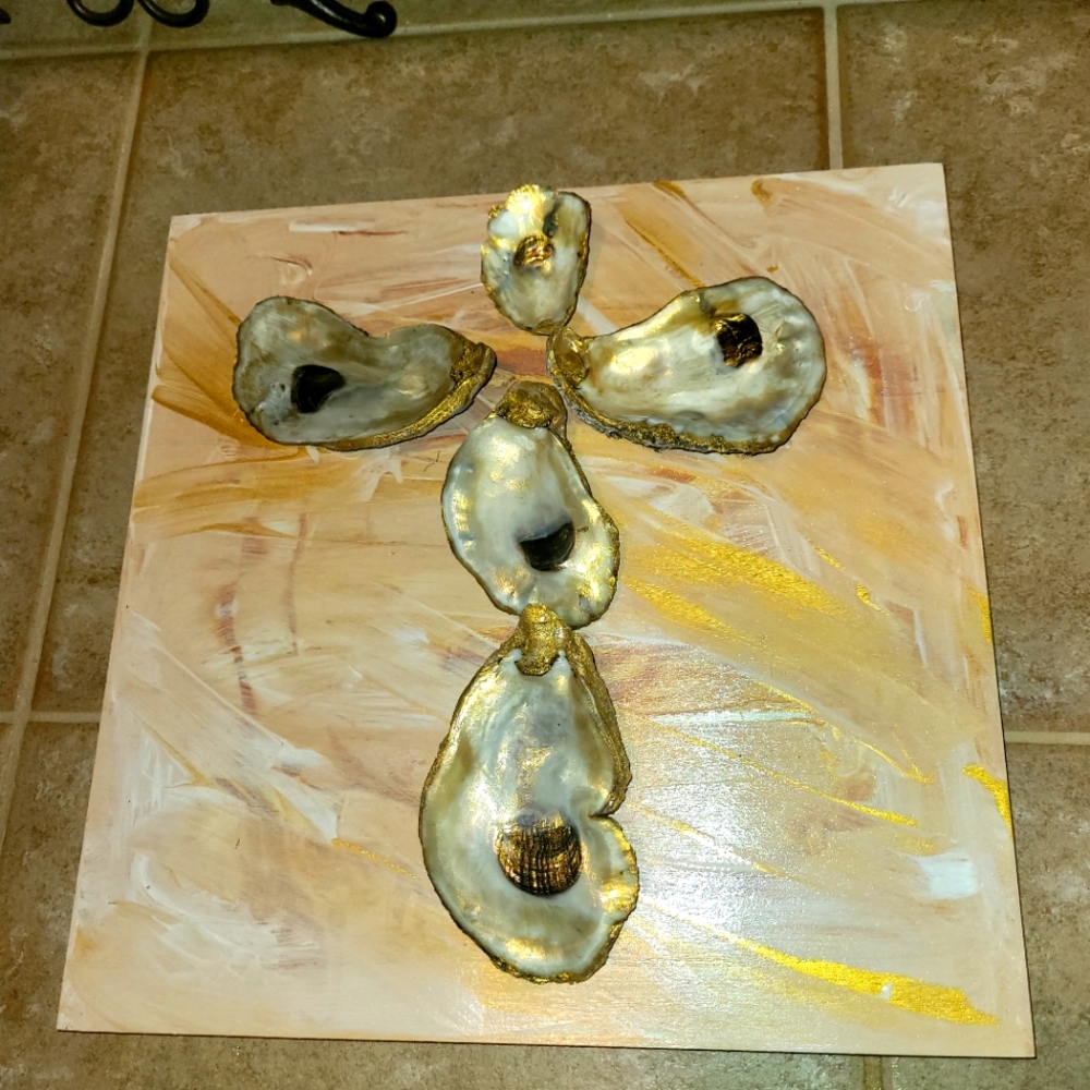 Oyster shell Angel or Cross ooak